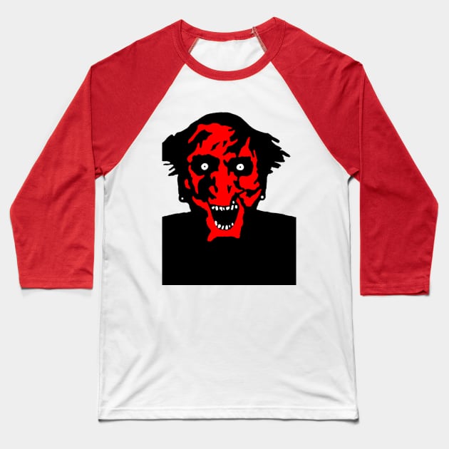 Red face demon Baseball T-Shirt by Fire Valley Designs